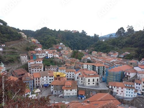 city old town of Cudillero, Asturias, Spain 