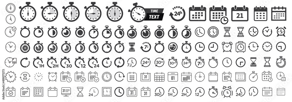Icons time collection - obrazy, fototapety, plakaty 