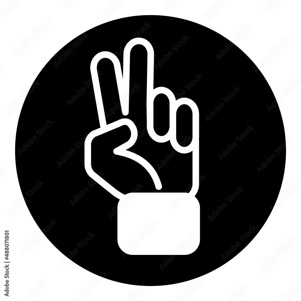 Victory Sign Flat Icon Isolated On White Background Victory Sign Flat Icon Isolated On White Background