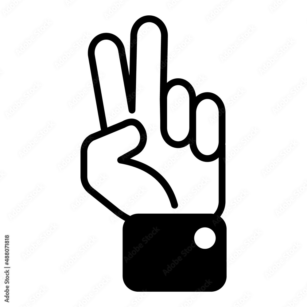 Victory Sign Flat Icon Isolated On White Background Victory Sign Flat Icon Isolated On White Background