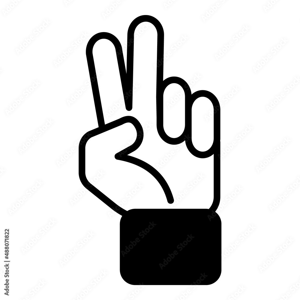 Victory Sign Flat Icon Isolated On White Background Victory Sign Flat Icon Isolated On White Background