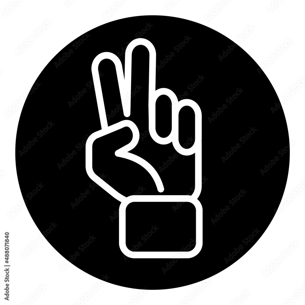 Obraz premium Victory Sign Flat Icon Isolated On White Background