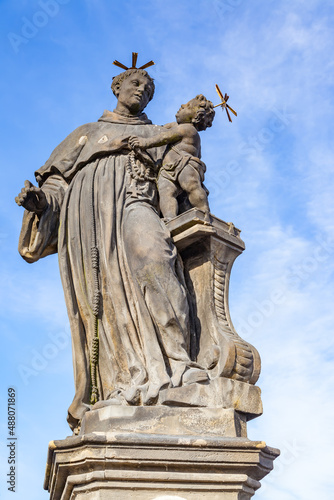 Statue of Anthony of Padua on Charles Bridge in Prague