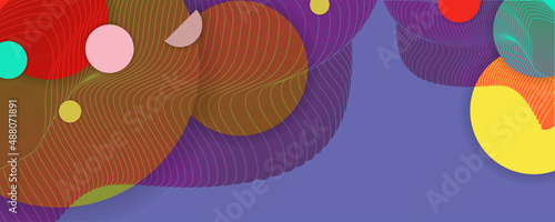 Composition of figures and lines abstract modern color Very Peri new popular color background with fluid luminous waves Vector. Trendy color of the 2022 year