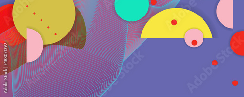 Composition of figures and lines abstract modern color Very Peri new popular color background with fluid luminous waves Vector. Trendy color of the 2022 year