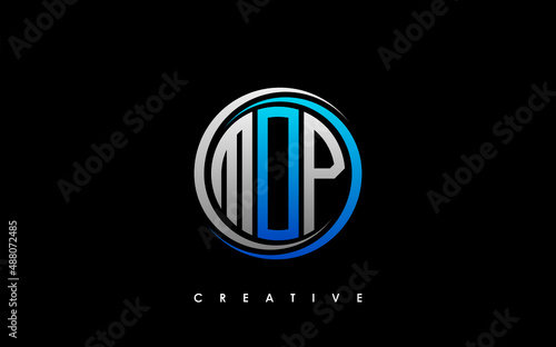 MOP Letter Initial Logo Design Template Vector Illustration
