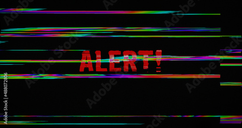 Cyber attack alert modern glitch concept 3d illustration