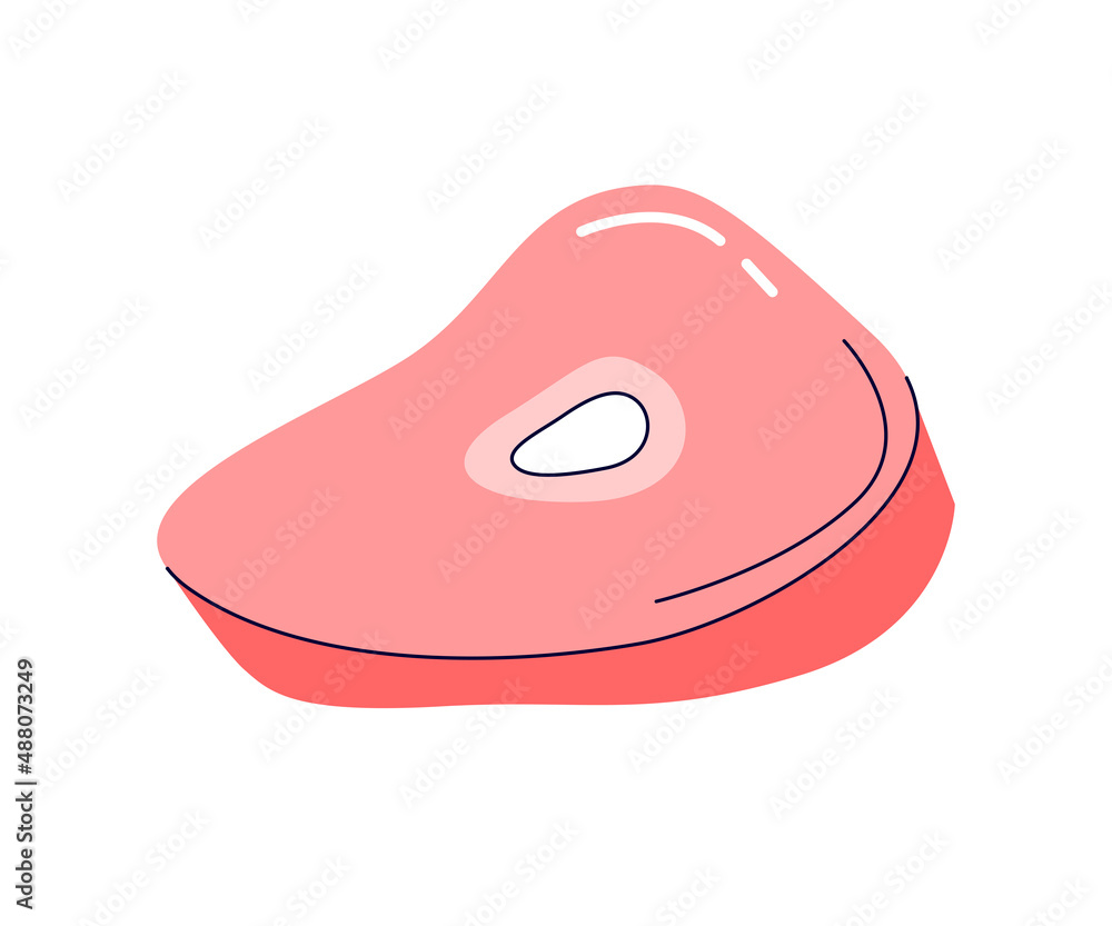 Meat steak. Ingredient icon. Cartoon simple flat hand drawn style Meat steak. Ingredient icon. Cartoon simple flat hand drawn style
