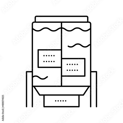 paper factory equipmet line icon vector illustration