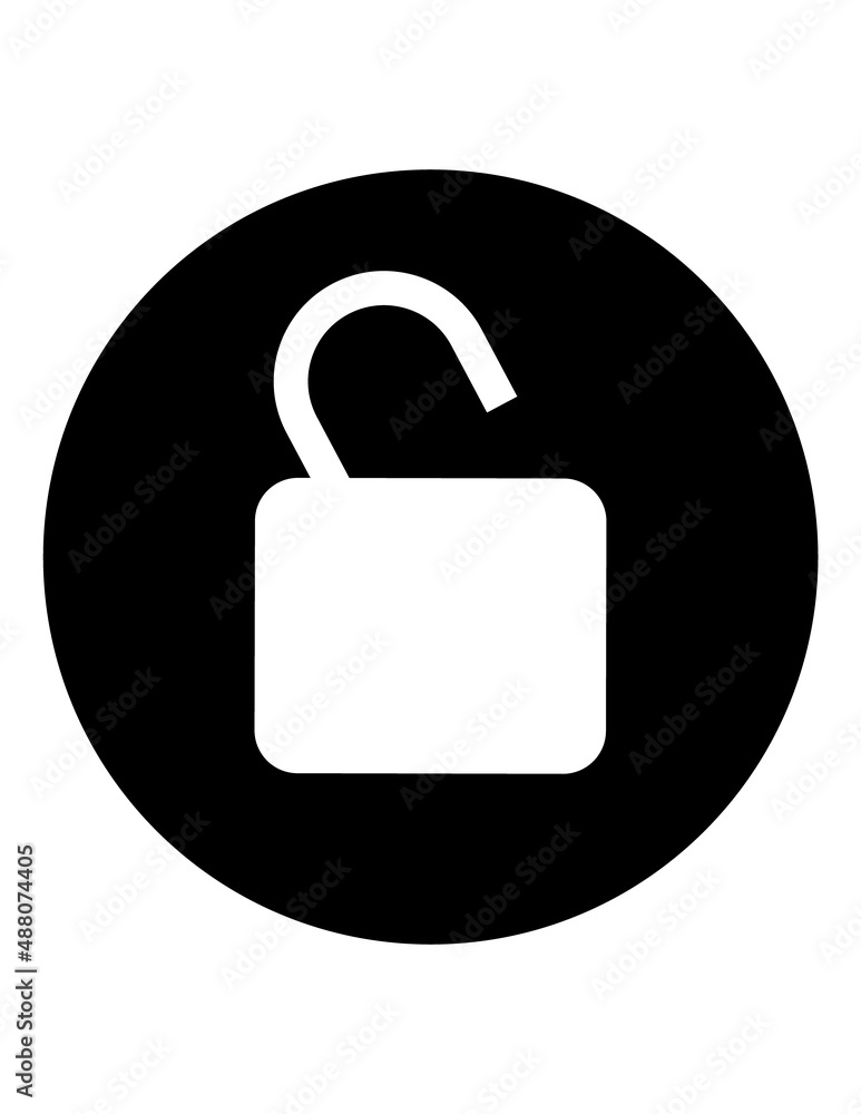 Unlock Flat Icon Isolated On White Background Unlock Flat Icon Isolated On White Background