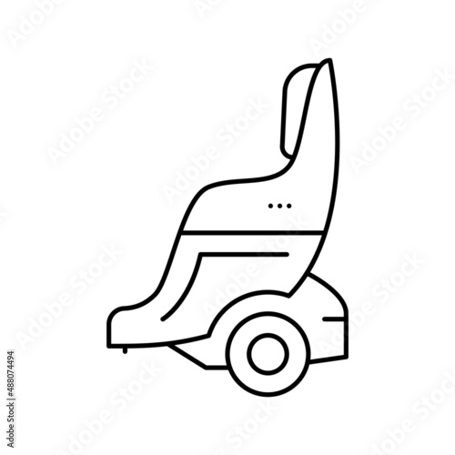 gyroscooter with seat line icon vector illustration