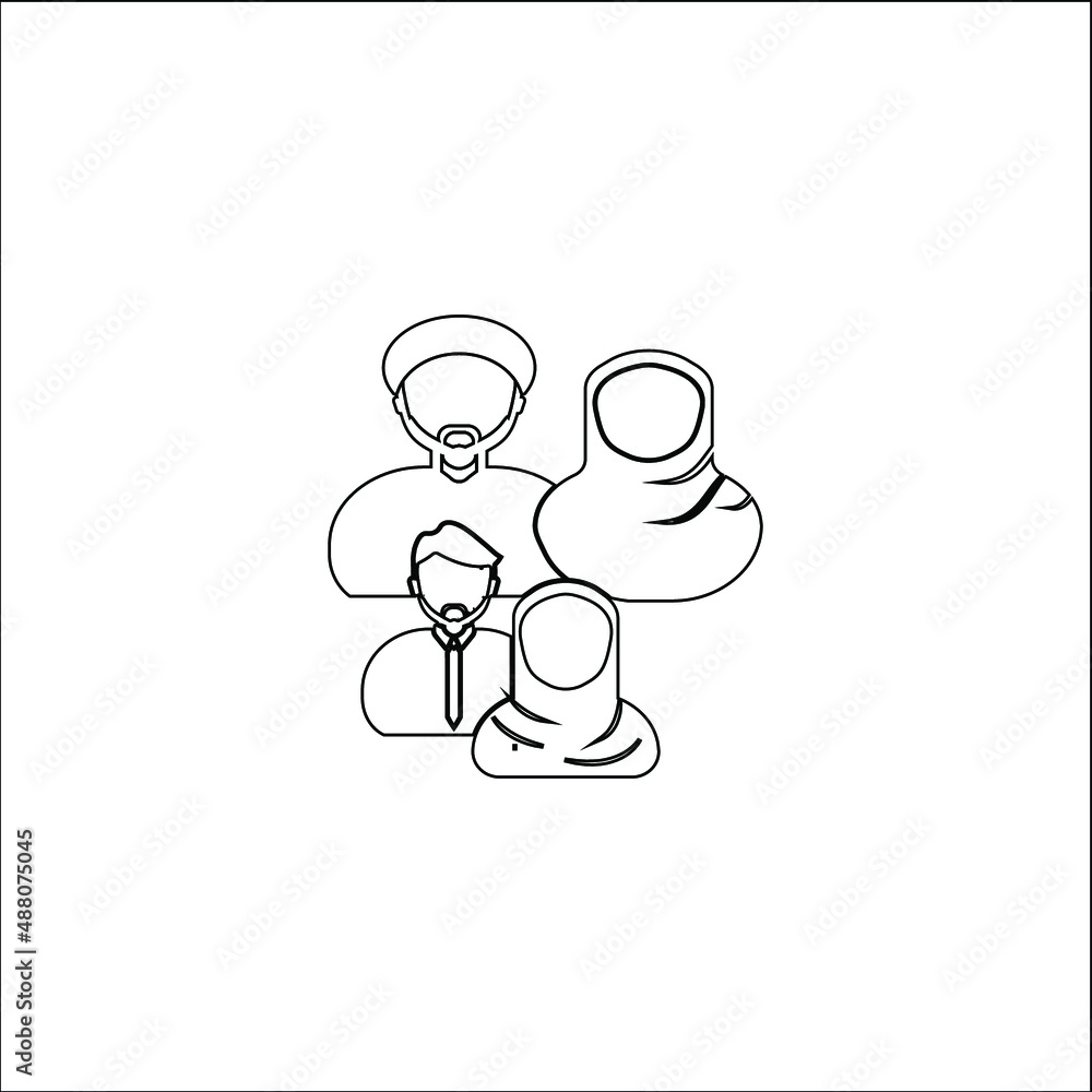 Obraz premium family illustration logo vector image template