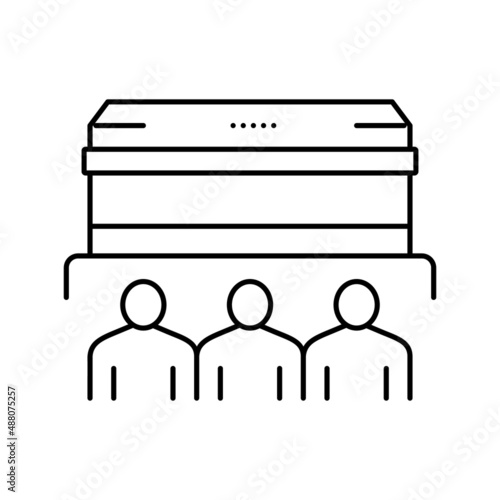 funeral commemoration line icon vector isolated illustration