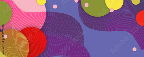 Composition of figures and lines abstract modern color Very Peri new popular color background with fluid luminous waves Vector. Trendy color of the 2022 year