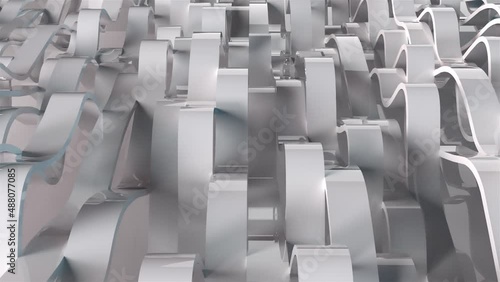 Wallpaper Mural 3d rendering of white wavy lines surface. Computer generated abstract dynamic background. Torontodigital.ca