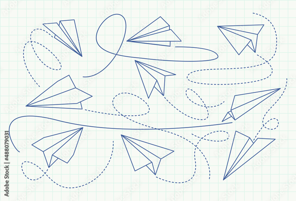 Doodle of Paper airplanes,Origami paper plane , vector illustration. Doodle of Paper airplanes,Origami paper plane , vector illustration.