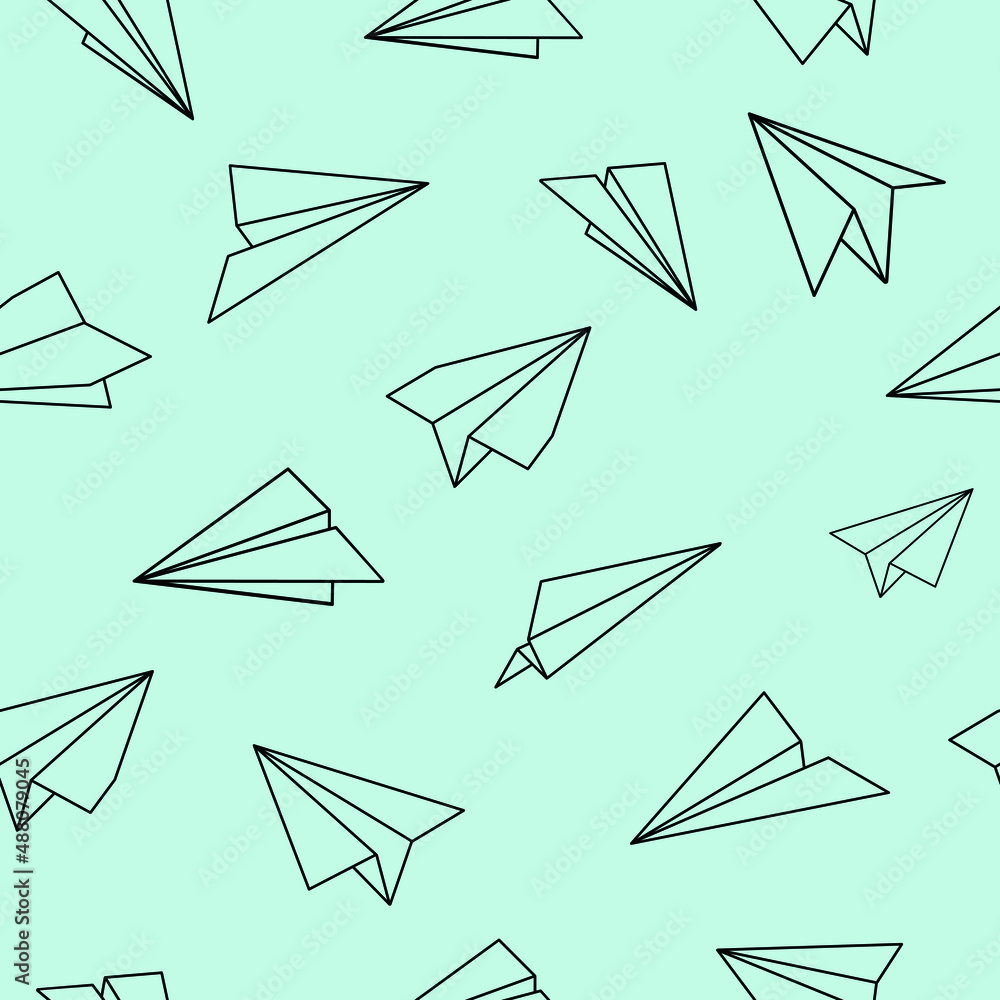 Seamless pattern of Paper airplanes,Origami paper plane , vector illustration. Seamless pattern of Paper airplanes,Origami paper plane , vector illustration.