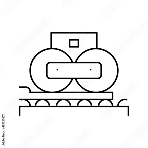 paper pressing system line icon vector illustration