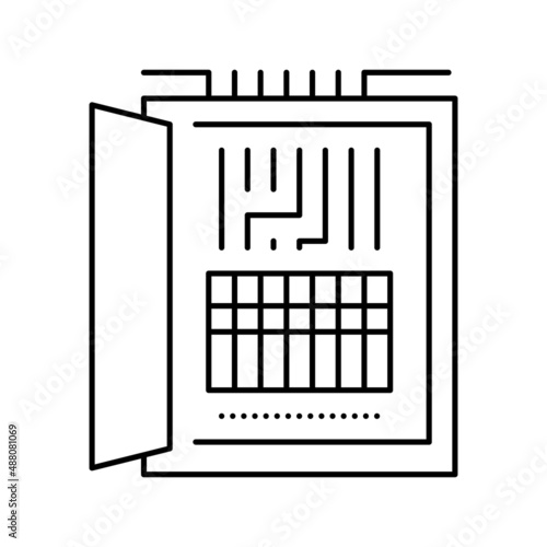 electrical fuses box line icon vector illustration