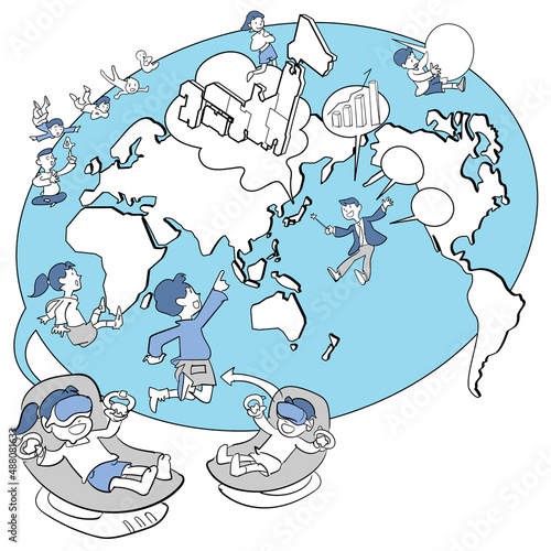 VR仮想空間における授業