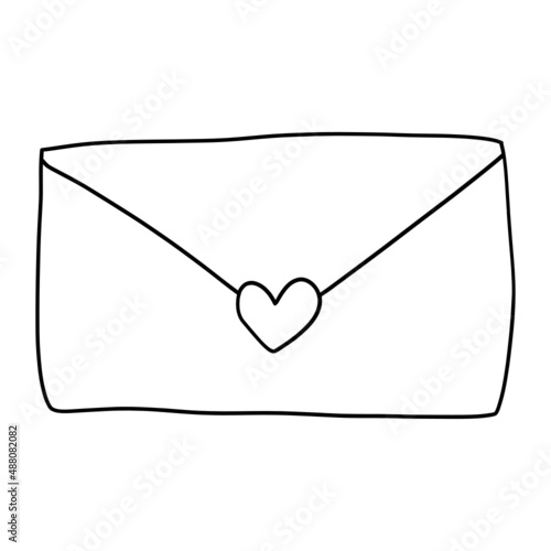 valentine-envelope outline design-SVG illustration for web, wedsite, application, presentation, Graphics design, branding, etc. photo