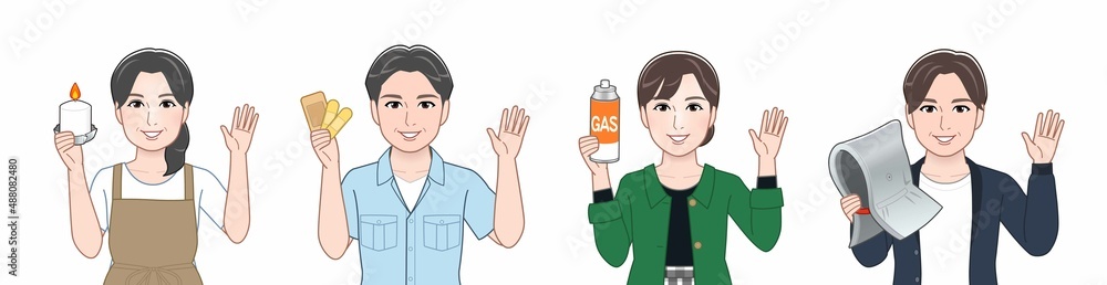 一般の人4人 一般の人4人