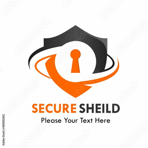 secure shield logo template illustration