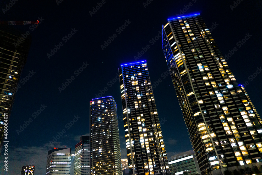 Night view of high-rise condominiums in Tokyo, Japan_26
