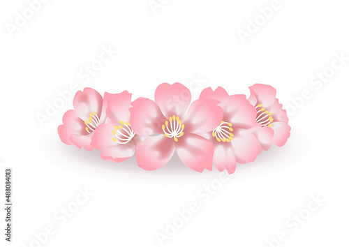 ほどよくリアルな桜の花のベクター素材
