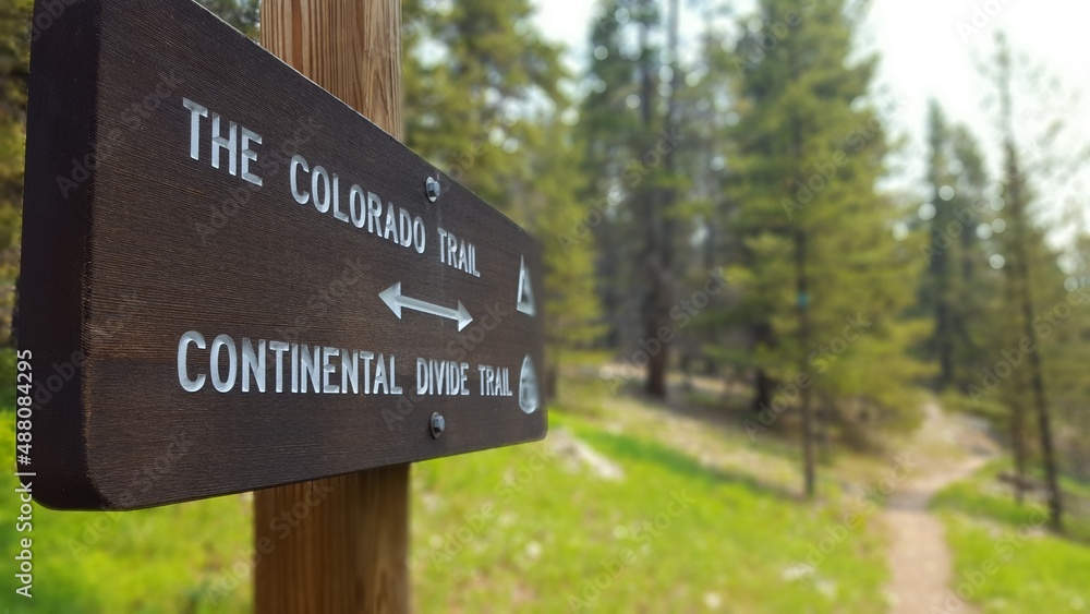 The Colorado Trail or Continental Divide Trail Sign