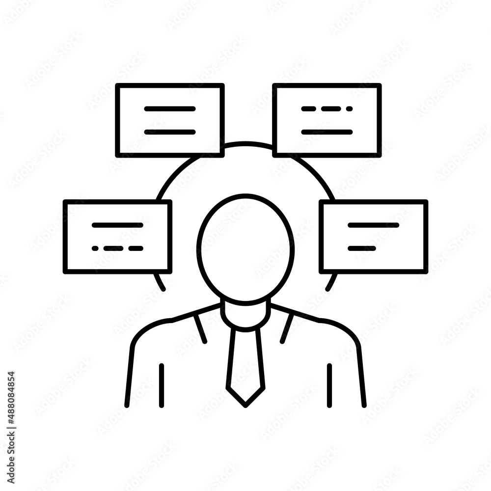 human comprehends tasks line icon vector illustration human comprehends tasks line icon vector illustration