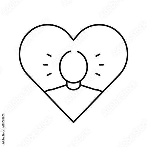 narcissism psychological problems line icon vector illustration