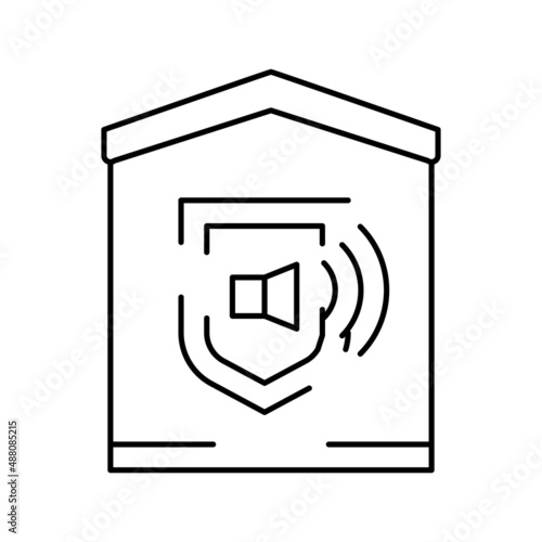house sound signalization line icon vector isolated illustration