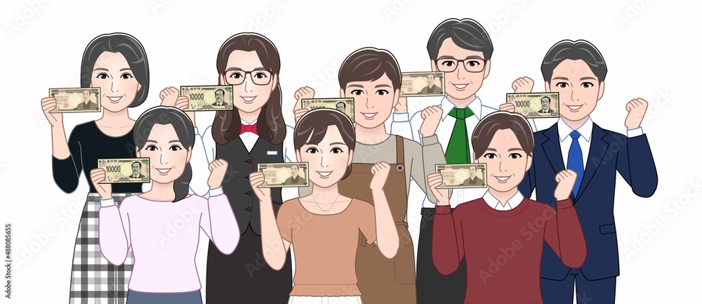 Obraz premium お酒を持っている人々