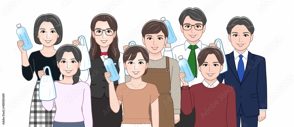 Obraz premium お酒を持っている人々