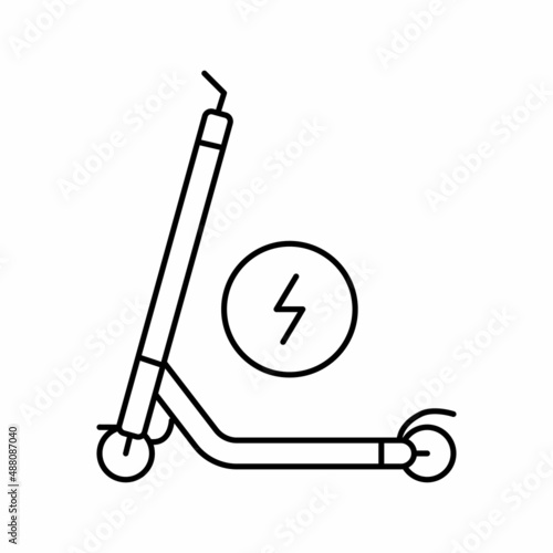 electrical kick scooter line icon vector illustration