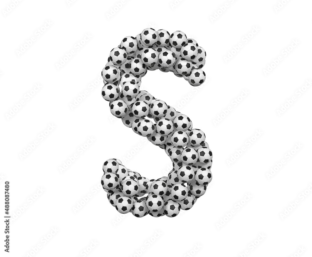 Soccer / Foot Ball Themed Font Letter S Soccer / Foot Ball Themed Font Letter S