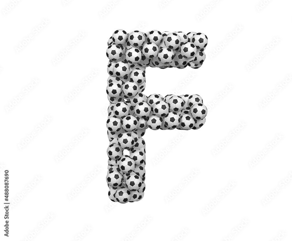 Soccer / Foot Ball Themed Font Letter F Soccer / Foot Ball Themed Font Letter F