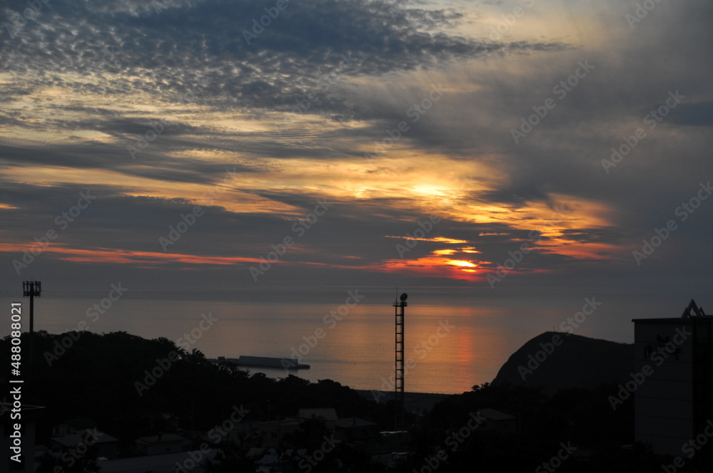 Naklejka premium 北海道の夕方