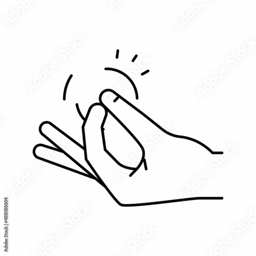 finger snap line icon vector illustration