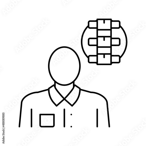 rheumatology medical specialist line icon vector illustration