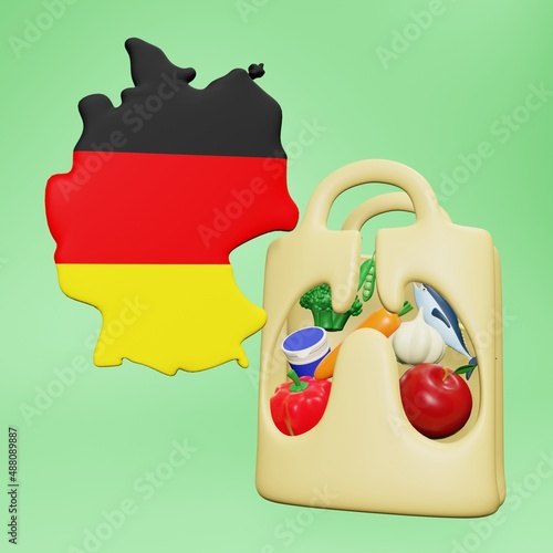 3d rendering of the need and consumption of nutrients for a healthy lungs in Germany