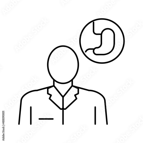 gastroenterology medical specialist line icon vector illustration