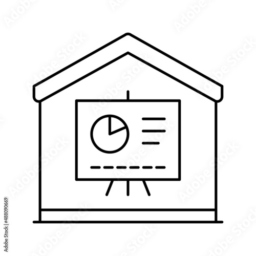 home remote presentation line icon vector illustration