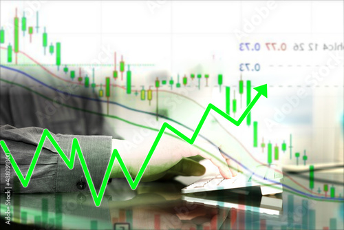 Photography finance bar graph with market volatility