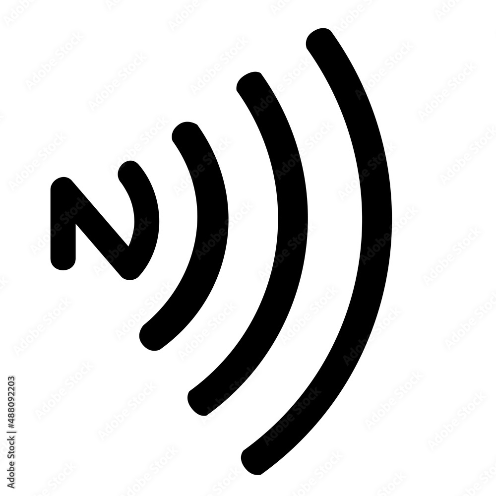 Simple Vector Sign NFC, Near Field Communication at Credit of Debit Card Simple Vector Sign NFC, Near Field Communication at Credit of Debit Card