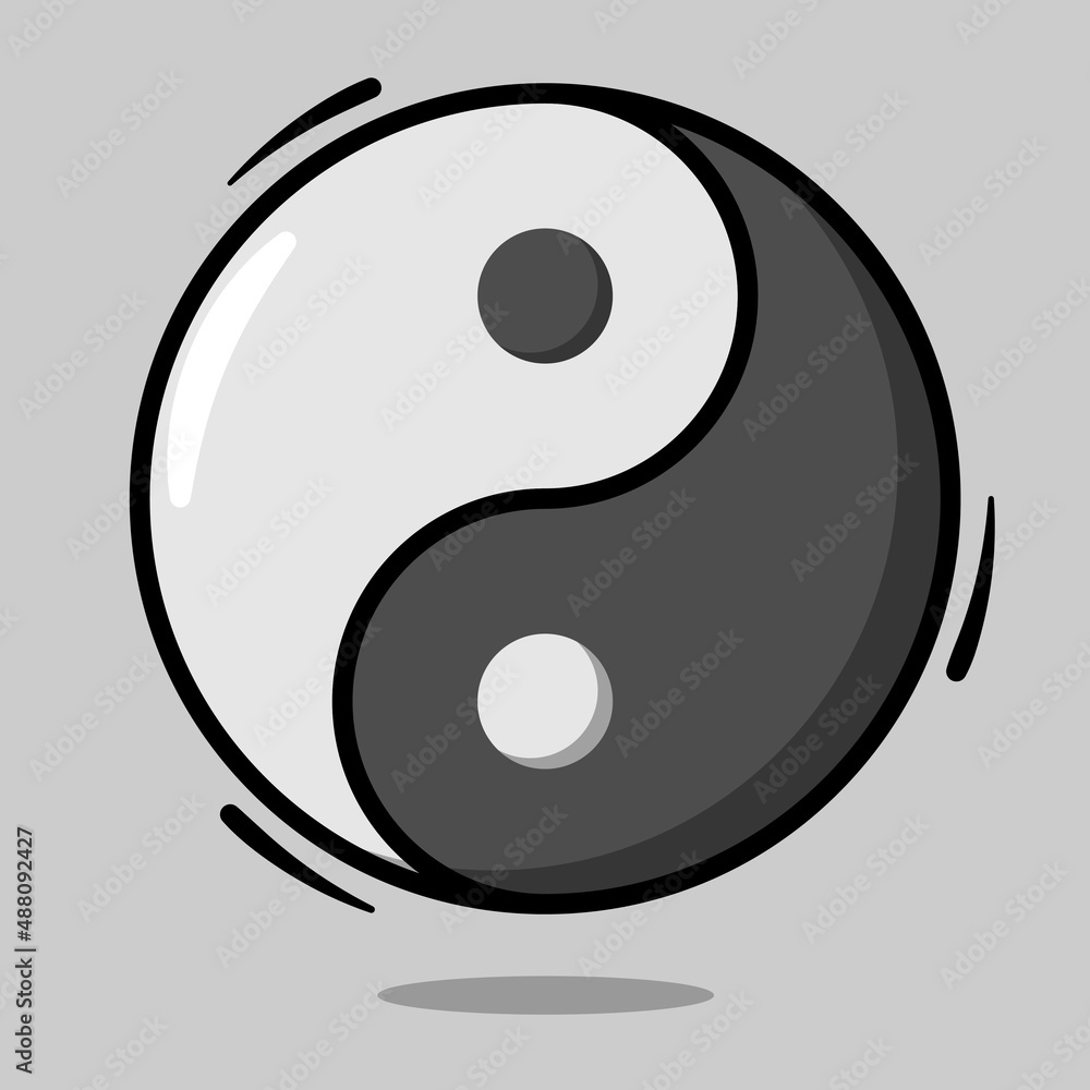 Yin Yang chinese symbol vector icon isolated on white. Yin Yang chinese symbol vector icon isolated on white.