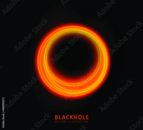 Vector illustration of solar Eclipse. Blackhole. space concept.