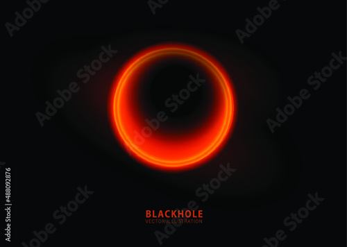 Vector illustration of solar Eclipse. Blackhole. space concept.