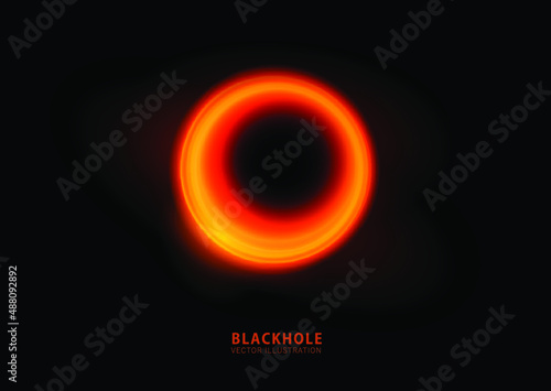 Vector illustration of solar Eclipse. Blackhole. space concept.